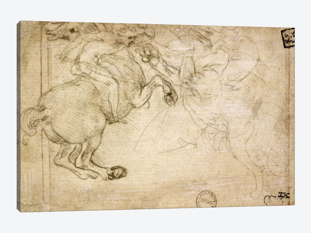 A Horseman in Combat with a Griffin, 16th century  by Leonardo da Vinci 1-piece Canvas Art Print