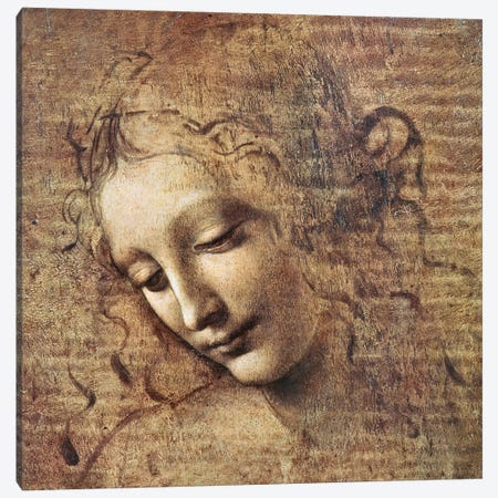 Head of a Young Woman with Tousled Hair or, Leda  Canvas Print #BMN2045} by Leonardo da Vinci Canvas Art Print
