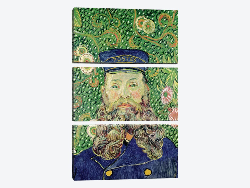 Portrait of the Postman Joseph Roulin, 1889  by Vincent van Gogh 3-piece Canvas Print