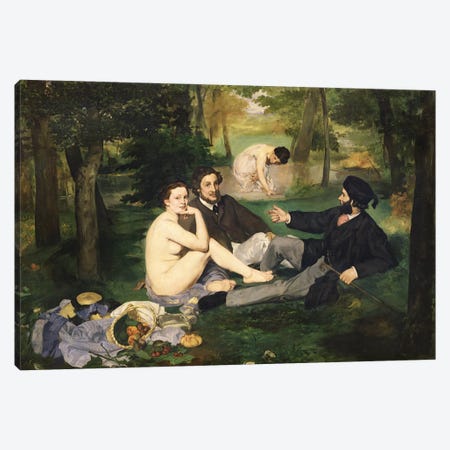 Le Déjeuner sur l’herbe (Luncheon On The Grass), 1863   Canvas Print #BMN204} by Edouard Manet Canvas Print