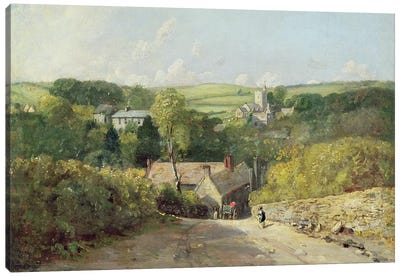 A View of Osmington Village with the Church and Vicarage, 1816  Canvas Art Print