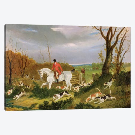 The Suffolk Hunt - Going to Cover near Herringswell  Canvas Print #BMN2078} by John Frederick Herring Sr Canvas Art Print