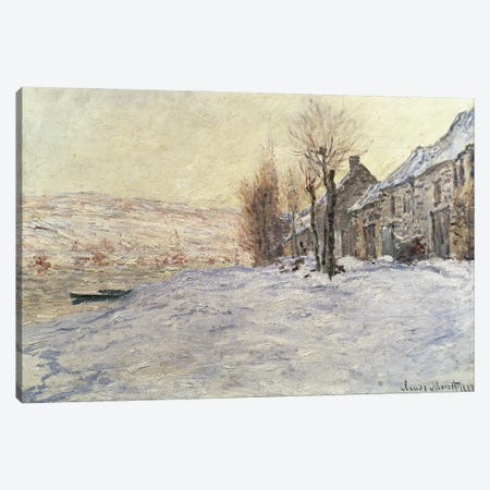 Lavacourt under Snow, c.1878-81  Canvas Print #BMN207} by Claude Monet Canvas Print