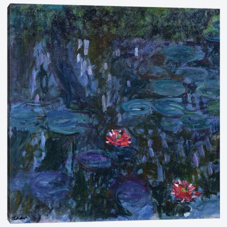 Waterlilies with Reflections of a Willow Tree, 1916-19  Canvas Print #BMN2081} by Claude Monet Canvas Wall Art