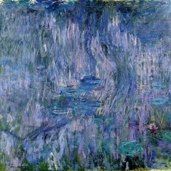 Claude Monet: Waterlilies And Reflections Of A Willow Tree Square by Claude Monet