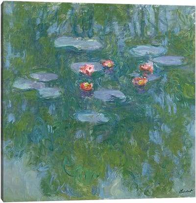 Waterlilies, 1916-19  Canvas Art Print - Claude Monet