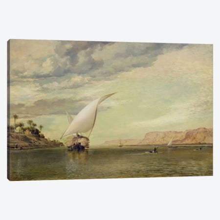 On the Nile  Canvas Print #BMN2090} by Edward William Cooke Canvas Art Print