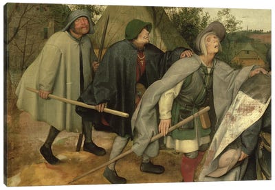 Parable of the Blind, detail of three blind men, 1568   Canvas Art Print - Pieter Brueghel