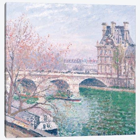 The Pont-Royal and the Pavillon de Flore, 1903  Canvas Print #BMN2093} by Camille Pissarro Art Print
