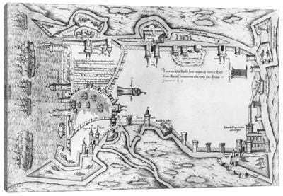 Map illustrating La Rochelle occupied by the Huguenots  Canvas Art Print