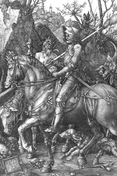 Renaissance: Knight, Death and the Devil, 1513  by Albrecht Dürer