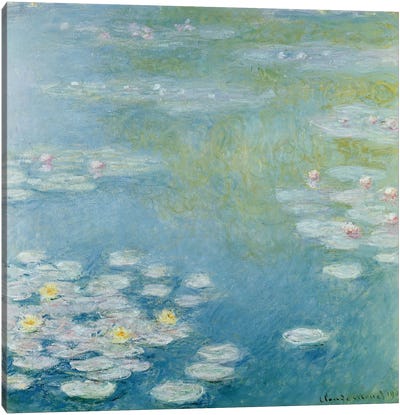 Nympheas at Giverny, 1908  Canvas Art Print - Serene Green