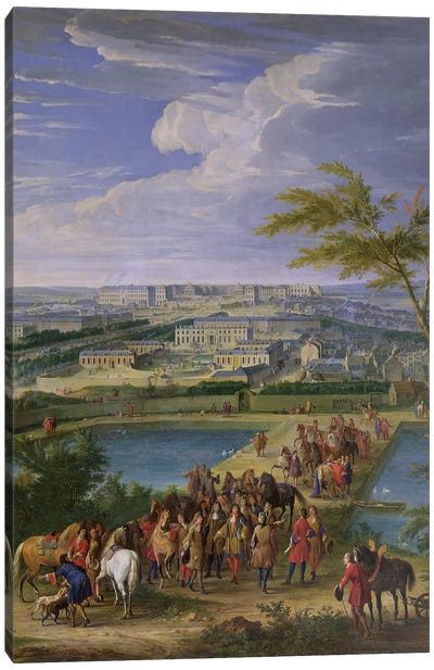 The Town and Chateau of Versailles from the Butte de Montboron, where Louis XIV  Canvas Art Print
