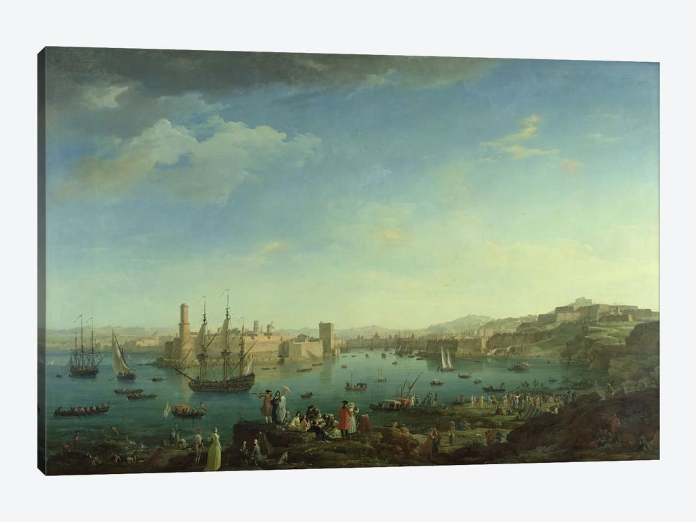 The Entrance to the Port of Marseilles, 1754  by Claude Joseph Vernet 1-piece Canvas Art
