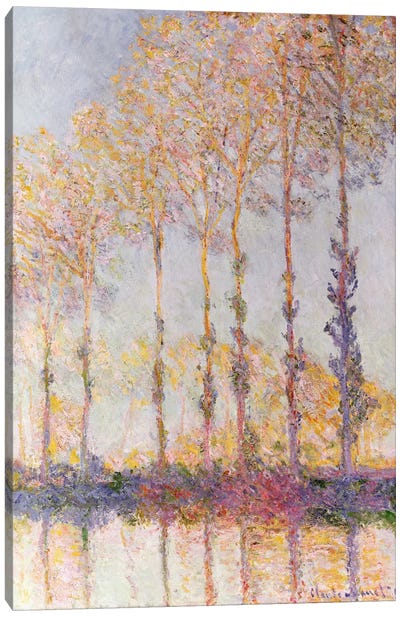 Poplars on the Banks of the Epte, 1891  Canvas Art Print - Poplar Tree Art