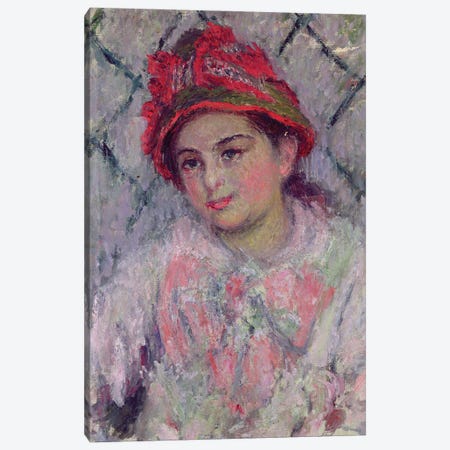 Portrait of Blanche Hoschede  Canvas Print #BMN2124} by Claude Monet Canvas Artwork