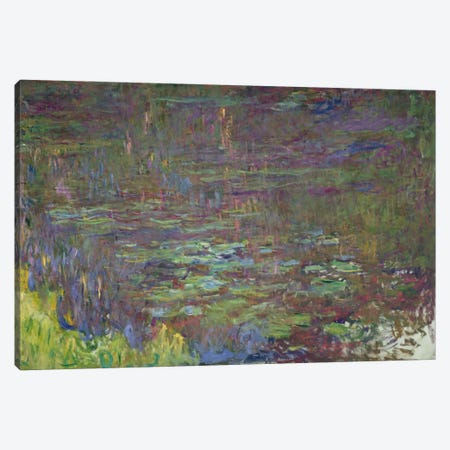 Waterlilies at Sunset, detail from the right hand side, 1915-26  Canvas Print #BMN2125} by Claude Monet Canvas Art