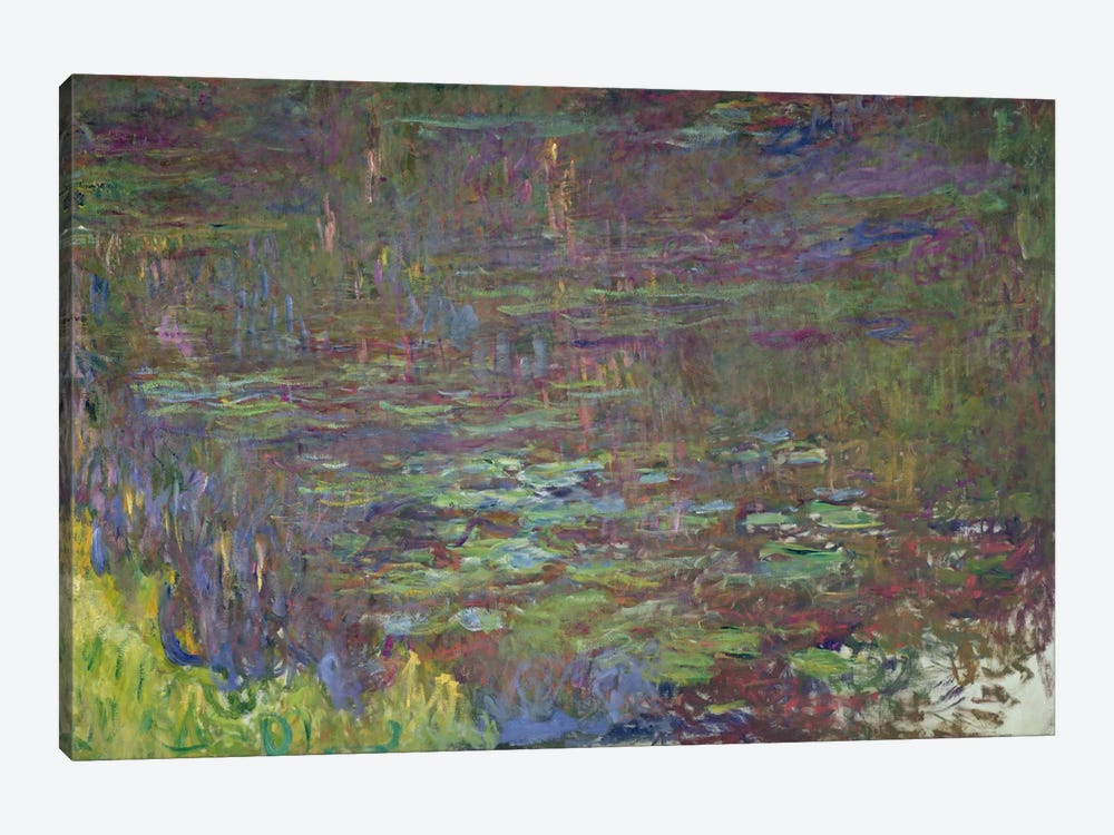 Waterlilies at Sunset, detail from the right hand side, 1915-26  by Claude Monet 1-piece Canvas Art Print