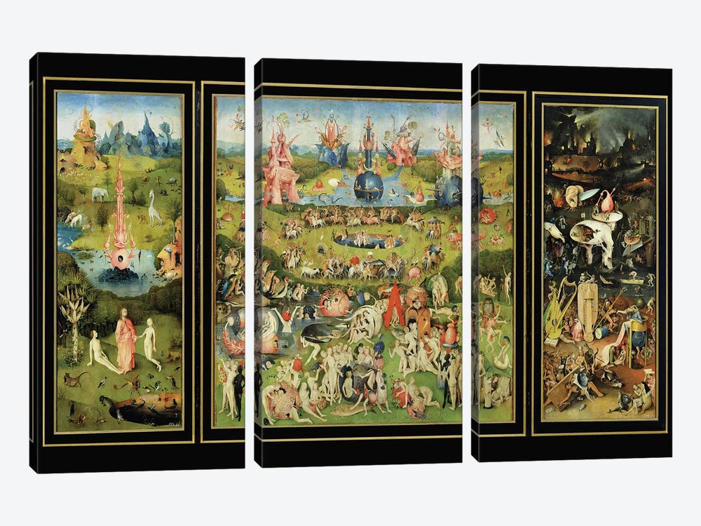 The Garden of Earthly Delights, c.1500  by Hieronymus Bosch 3-piece Canvas Art Print