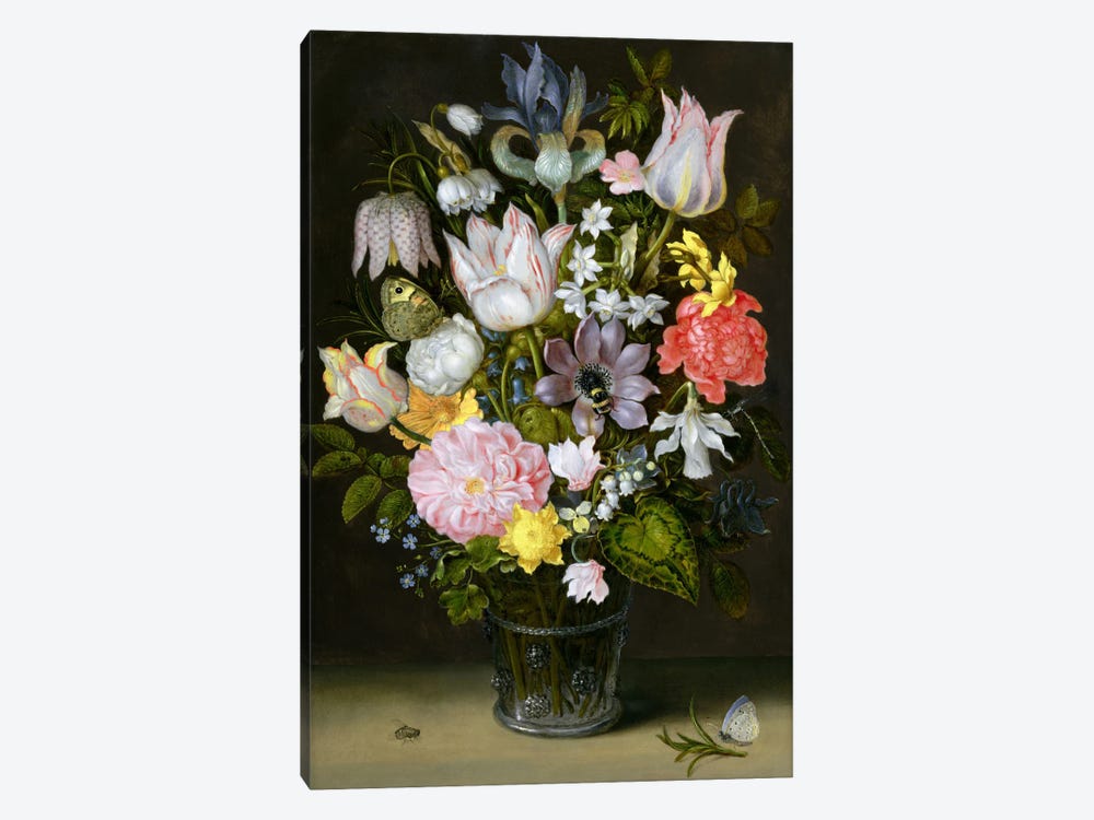 Still Life with Flowers  by Ambrosius the Elder Bosschaert 1-piece Canvas Art