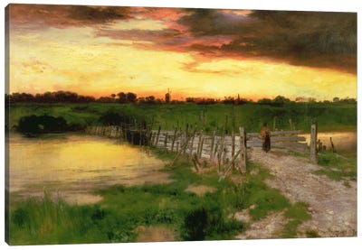 The Old Bridge Over Hook Pond, 1907  Canvas Art Print