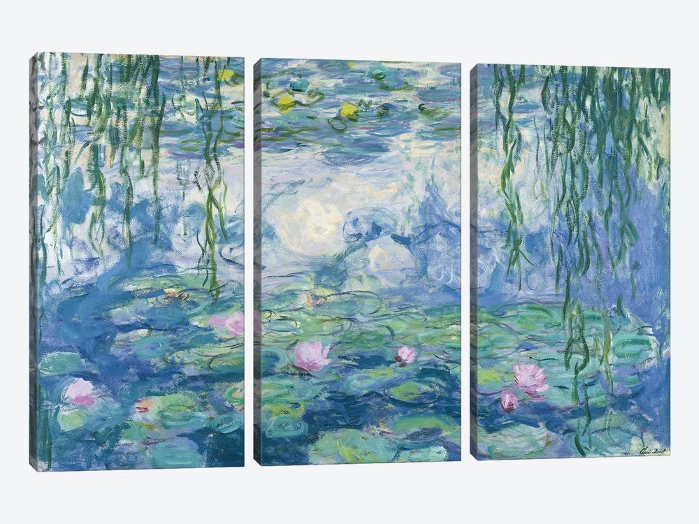Waterlilies, 1916-19   by Claude Monet 3-piece Canvas Wall Art