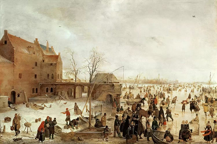 A Scene on the Ice near a Town, c.1615 