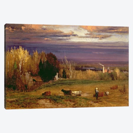 Sunshine After Storm or Sunset, 1875  Canvas Print #BMN2158} by George Inness Sr. Canvas Artwork