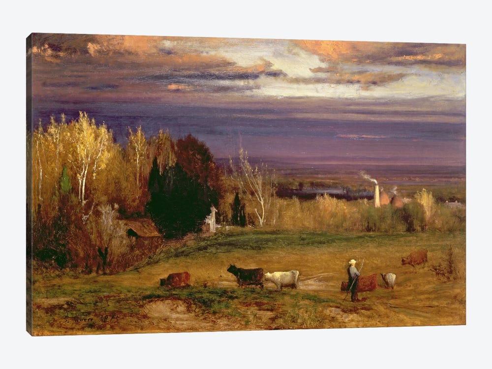 Sunshine After Storm or Sunset, 1875  by George Inness Sr. 1-piece Canvas Art Print