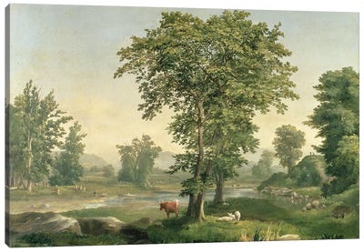 Landscape, 1846  Canvas Art Print - Hudson River School Art