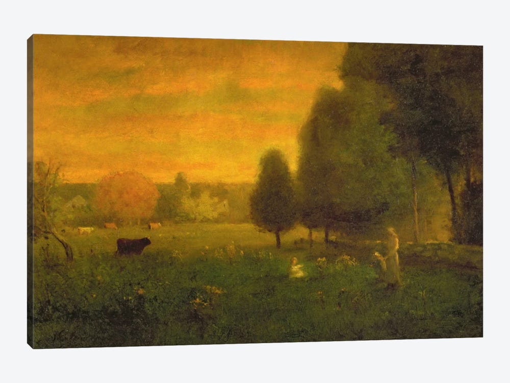 Sundown Brilliance  by George Inness Sr. 1-piece Canvas Art