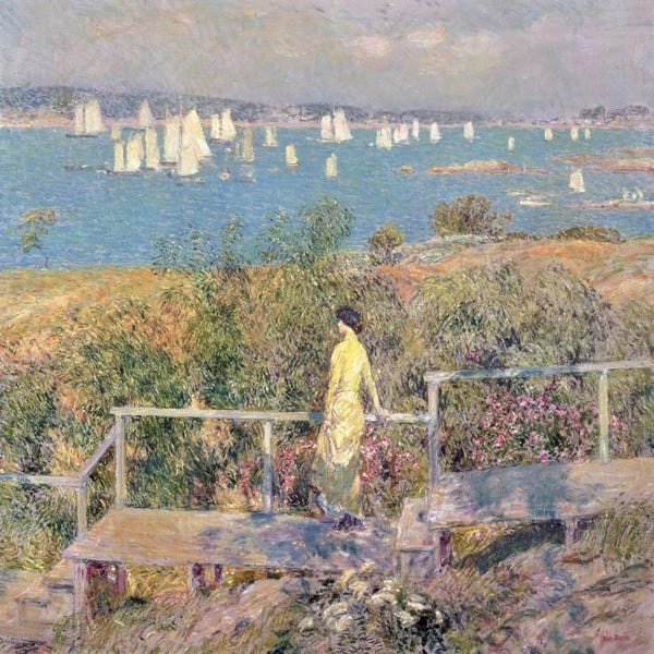 Yachts: Yachts, Gloucester, 1889  by Childe Hassam
