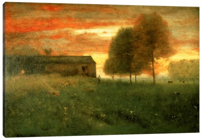 Sunset, Montclair, 1892  Canvas Art Print - Farm Art