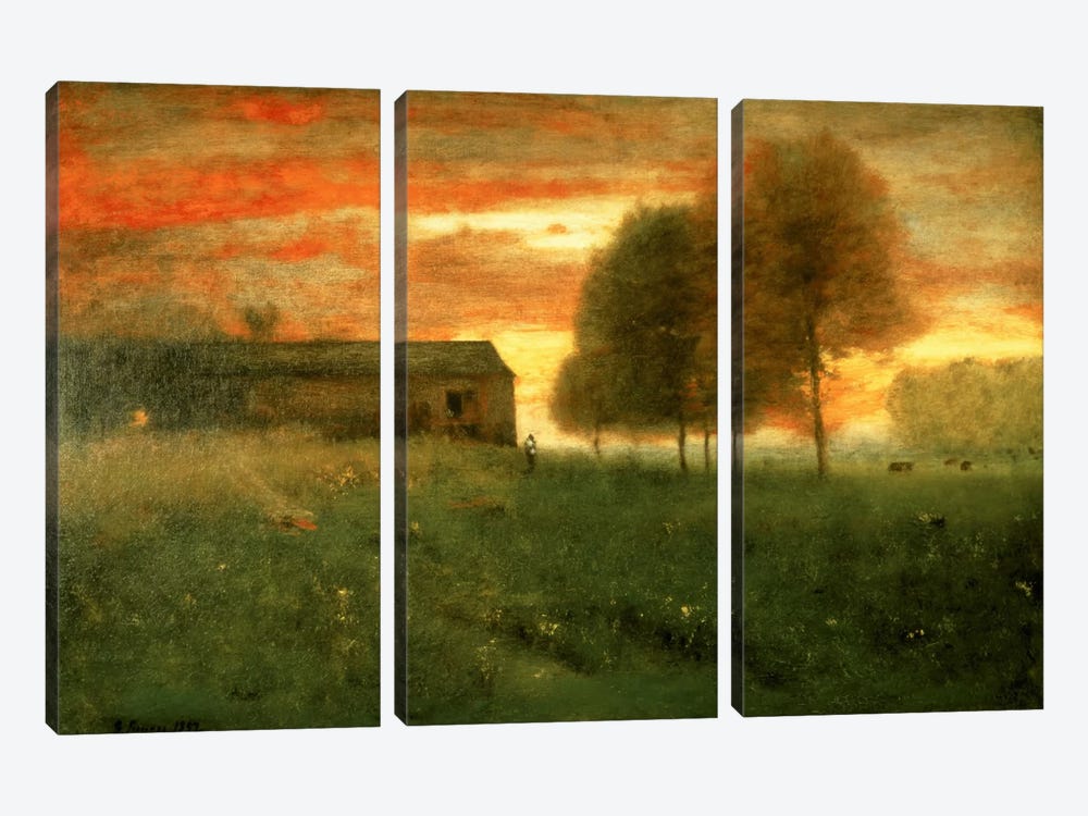 Sunset, Montclair, 1892  by George Inness Sr. 3-piece Canvas Wall Art