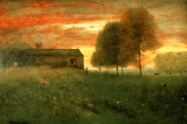 Farms: Sunset, Montclair, 1892  by George Inness Sr.