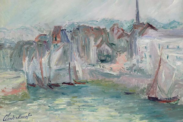 All Things Monet: Boats in the Port of Honfleur, 1917  by Claude Monet