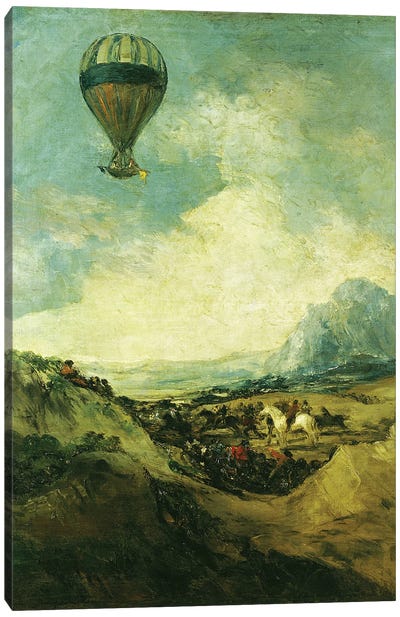 The Balloon or, The Ascent of the Montgolfier  Canvas Art Print - Francisco Goya