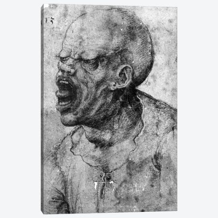 Portrait of a Man Shouting  Canvas Print #BMN2174} by Leonardo da Vinci Canvas Print