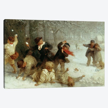 Snowballing, 1865  Canvas Print #BMN217} by John Morgan Canvas Wall Art