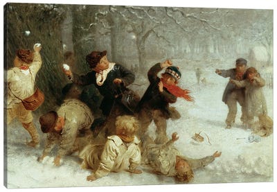Snowballing, 1865  Canvas Art Print