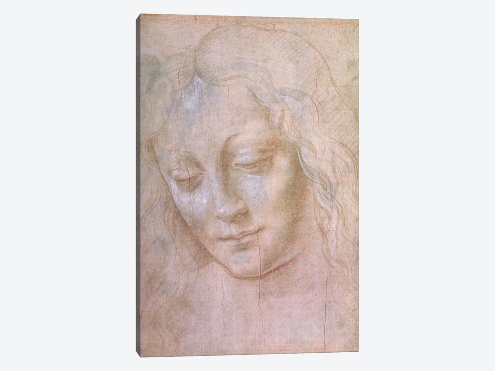 Head of a woman  by Leonardo da Vinci 1-piece Canvas Wall Art