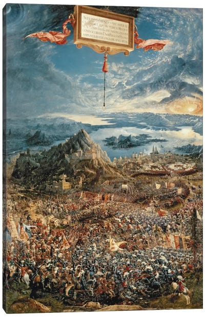 The Battle of Issus, or The Victory of Alexander the Great, 1529  Canvas Art Print - Lake Art
