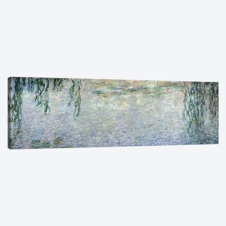 Waterlilies: Morning with Weeping Willows, detail of the central section, 1915-26   Canvas Print #BMN2191} by Claude Monet Canvas Wall Art