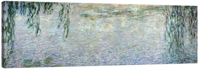 Waterlilies: Morning with Weeping Willows, detail of the central section, 1915-26   Canvas Art Print - All Things Monet