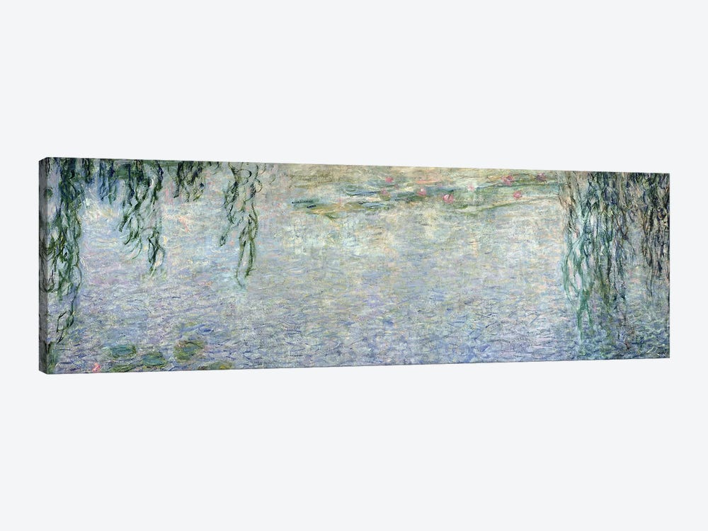 Waterlilies: Morning with Weeping Willows, detail of the central section, 1915-26   by Claude Monet 1-piece Canvas Wall Art