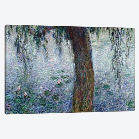 Waterlilies: Morning with Weeping Willows, detail of the right section, 1915-26   Canvas Print #BMN2192} by Claude Monet Canvas Art