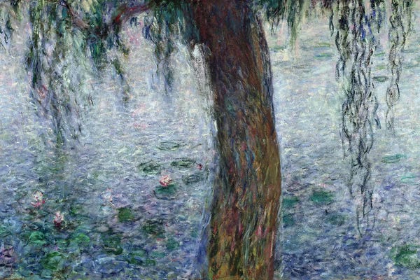 All Things Monet: Waterlilies: Morning with Weeping Willows, detail of the right section, 1915-26   by Claude Monet