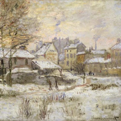 Snow Effect with Setting Sun, 1875  by Claude Monet framed canvas print
