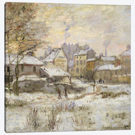Snow Effect with Setting Sun, 1875  Canvas Print #BMN2198} by Claude Monet Canvas Art