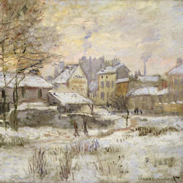 Claude Monet: Snow Effect with Setting Sun, 1875  by Claude Monet